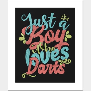 Just A Boy Who Loves Darts Gift graphic Posters and Art